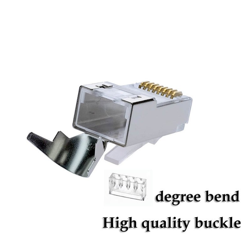 VIVOCH 50 Pcs Cat7 RJ45 Connectors, Cat7 RJ45 Plugs, C7 2-Piece Metal Shielded RJ45 Ends FTP 8P8C Modular Network Plug Connector - Image 4